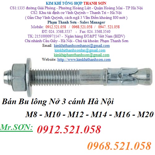 Tắc kê Bu Long Nở 3 cánh M12x100 rẻ 0912.521.058 ~ C.Ty Bu lông ốc vít THANH SƠN 1335 Giải Phóng ~ TP Hà Nội nhập khẩu v | BigBuy360 - bigbuy360.vn Tắc kê Bu Long Nở 3 cánh M12x100 rẻ 0912.521.058 ~ C.Ty Bu lông ốc vít THANH SƠN 1335 Giải Phóng ~ TP Hà Nội nhập khẩu v | BigBuy360 - bigbuy360.vn