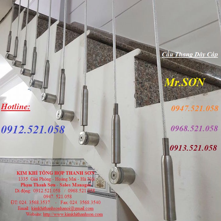 Tăng đơ ống tăng dây cáp cầu thang 0912.521.058 @ Đại lý cáp thép Thanh Sơn 1335 Giải Phóng _ Ha Noi kinh doanh dây cáp 