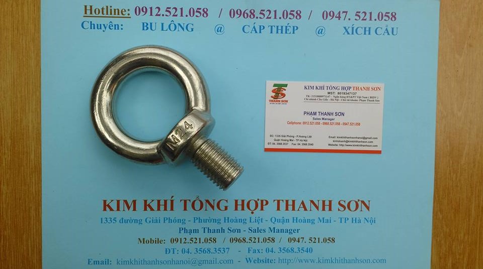 Bu lông móc cẩu INOX 304 M24 bán 0947.521.058 # Bu Lông ốc vít Thanh Sơn số 1335 Giải Phóng _ Hà Nội cung cấp đai ốc móc | BigBuy360 - bigbuy360.vn
