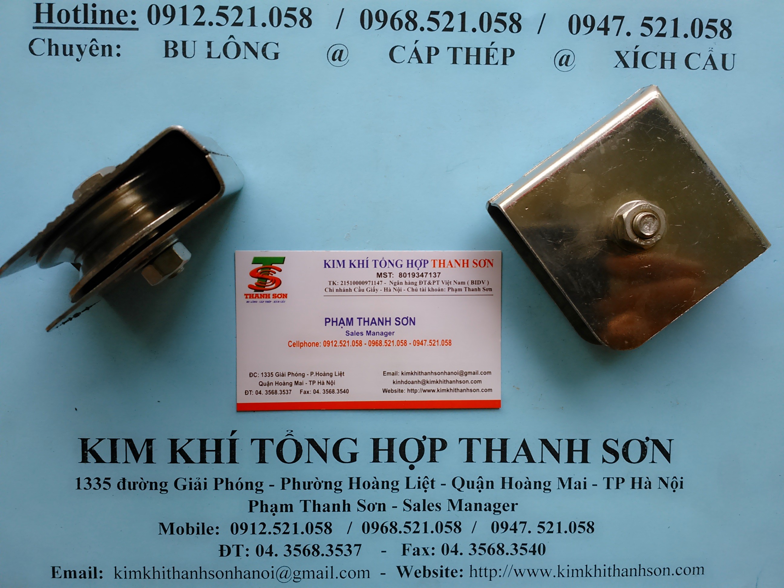 Puly vuông Inox hàn cột cờ 0913.521.058 _ C.Ty cáp thép Mr. SƠN số 1335 đường Giải Phóng bán ròng rọc vuông Inox, buli I | BigBuy360 - bigbuy360.vn