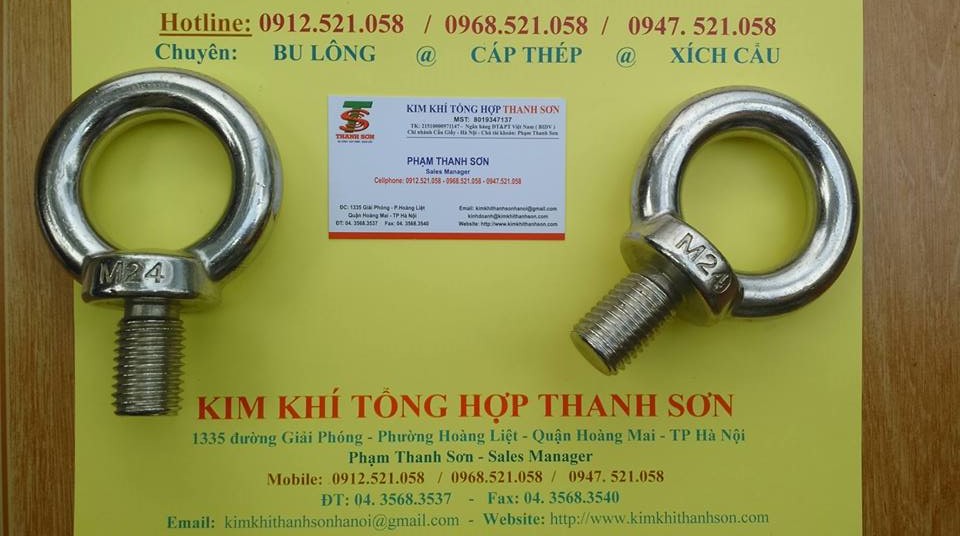 Bu lông móc cẩu INOX 304 M24 bán 0947.521.058 # Bu Lông ốc vít Thanh Sơn số 1335 Giải Phóng _ Hà Nội cung cấp đai ốc móc | BigBuy360 - bigbuy360.vn