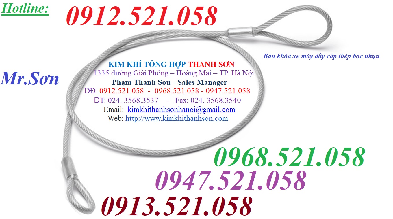 Dây cáp khóa xe máy 20 mét D10 bán 0947.521.058 ~ Đại lý dây cáp thép Thanh Sơn 1335 Giải Phóng _ Hà Nội bán sỉ & lẻ cáp | BigBuy360 - bigbuy360.vn