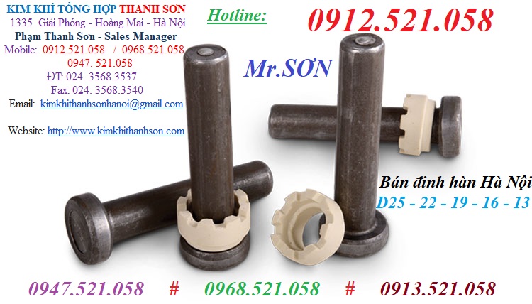 Đinh chống cắt, bán Đinh Hàn HÀ NỘI 0913.521.058 _ Kho bu lông ốc vít Thanh Sơn SN 1335 đường Giải Phóng phân phối đinh 