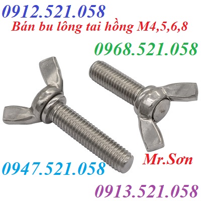 Bu lông Gầu tải M12 x 65,Ốc gầu tải M6-M8-M10. (0968.521.058) Bán bu lông Tai hồng inox,ốc tai chuồn,tai cẩu dương âm,rẻ | BigBuy360 - bigbuy360.vn