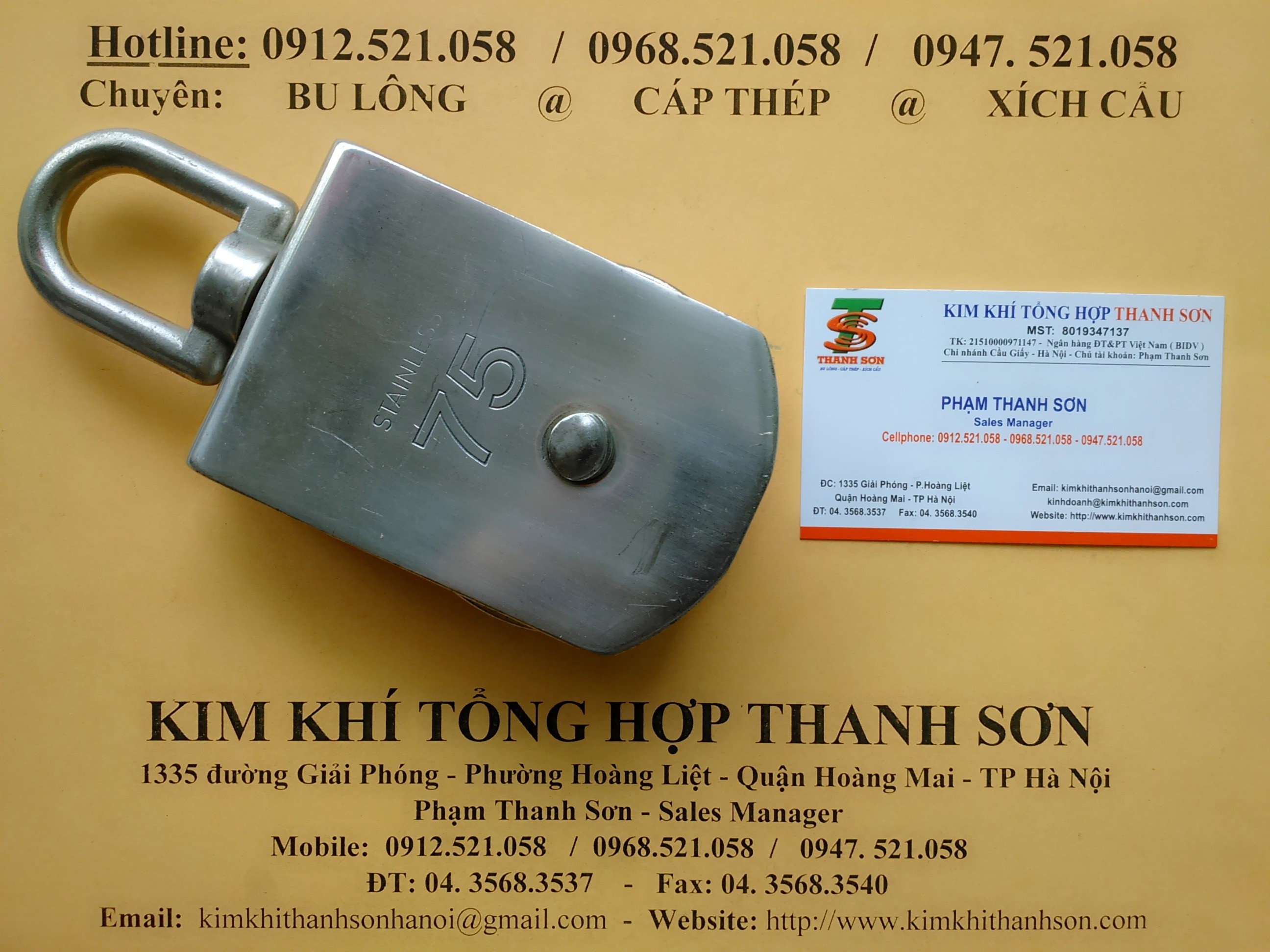 Puly ròng rọc Inox 304 bán hà nội rẻ 0912.521.058 bán lót cáp Inox 304, cáp inox 304 bọc nhựa, khóa cáp tăng đơ 304 Inox | BigBuy360 - bigbuy360.vn Puly ròng rọc Inox 304 bán hà nội rẻ 0912.521.058 bán lót cáp Inox 304, cáp inox 304 bọc nhựa, khóa cáp tăng đơ 304 Inox | BigBuy360 - bigbuy360.vn