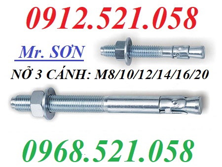 Nở sắt đúc mạ kẽm 3 cánh 0912.521.058 bán tắc kê nở thép ba cánh M8-10-12-14-16-20 xi kẽm 1335 Giải Phóng Ha Noi | BigBuy360 - bigbuy360.vn