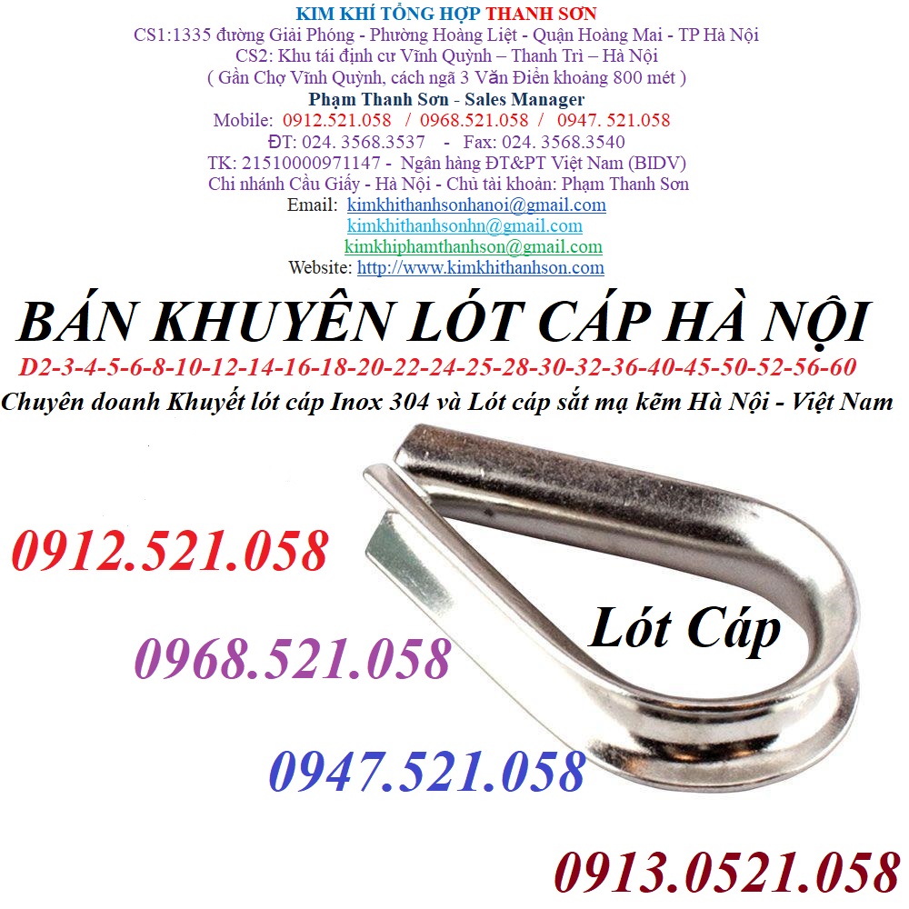 Khuyết Cáp Inox 304 D2/3/4/5/6 Thanh Sơn 0912.521.058 bán tim cáp, máng cáp, đệm cáp, lót cáp thép mạ kẽm Hà Nội rẻ đây | BigBuy360 - bigbuy360.vn Khuyết Cáp Inox 304 D2/3/4/5/6 Thanh Sơn 0912.521.058 bán tim cáp, máng cáp, đệm cáp, lót cáp thép mạ kẽm Hà Nội rẻ đây | BigBuy360 - bigbuy360.vn