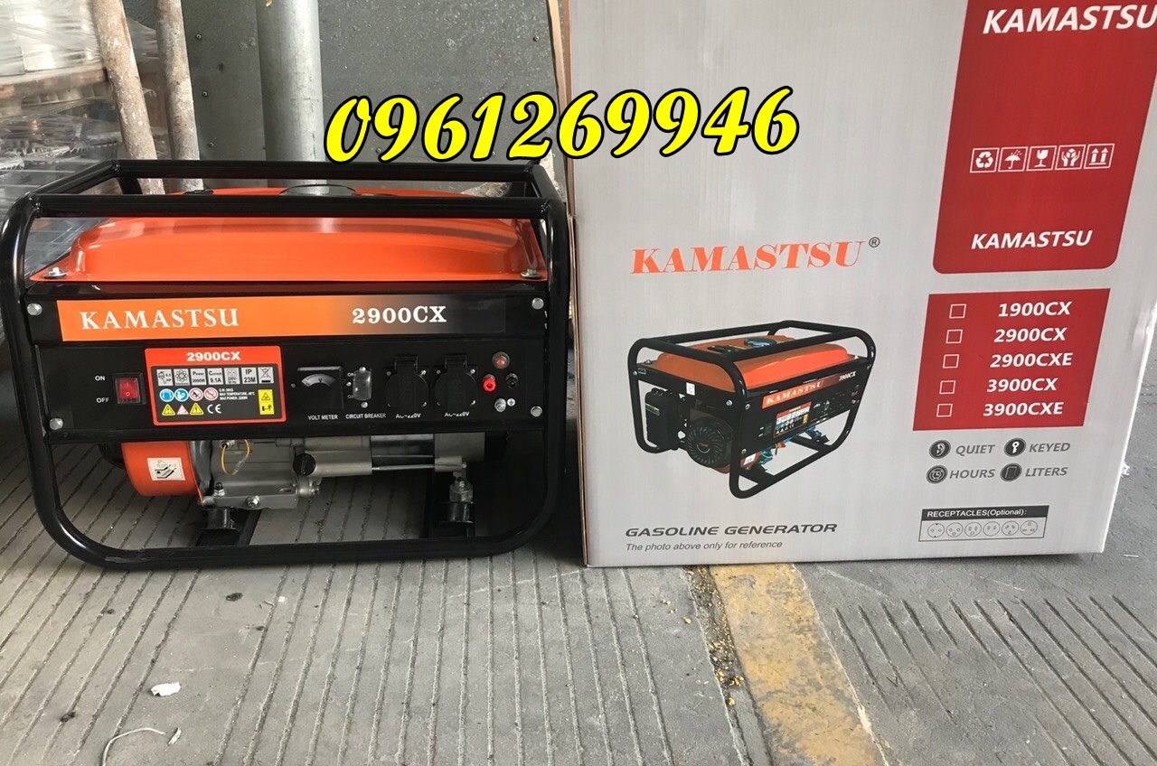 Máy phát điện chạy xăng 2kw có đề Kamastsu 2900CXE động cơ máy 6.5HP, bình xăng 15L | BigBuy360 - bigbuy360.vn