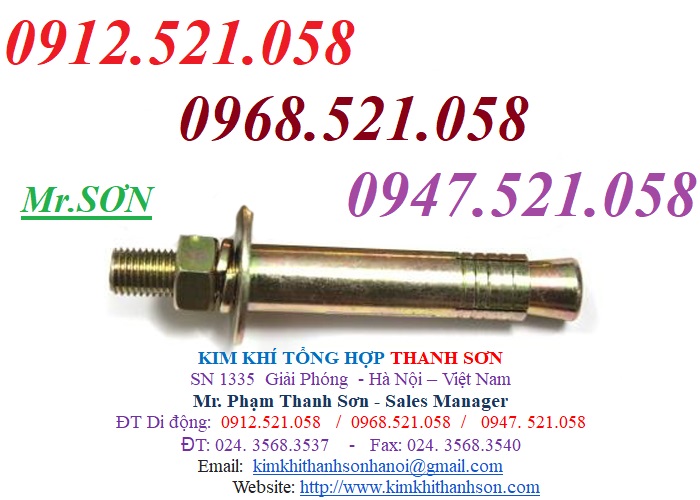 Nở sắt M16x300 mạ kẽm cầu vồng 0968.521.058 bán bu lông nở thép M20/18/16/14/12/10/8/6 và nở sắt móc tròn M10-8-6 Korea