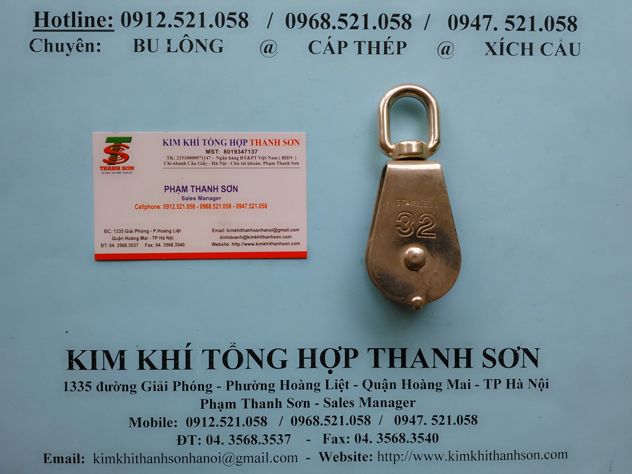 Puly ròng rọc Inox 304 bán hà nội rẻ 0912.521.058 bán lót cáp Inox 304, cáp inox 304 bọc nhựa, khóa cáp tăng đơ 304 Inox | BigBuy360 - bigbuy360.vn Puly ròng rọc Inox 304 bán hà nội rẻ 0912.521.058 bán lót cáp Inox 304, cáp inox 304 bọc nhựa, khóa cáp tăng đơ 304 Inox | BigBuy360 - bigbuy360.vn