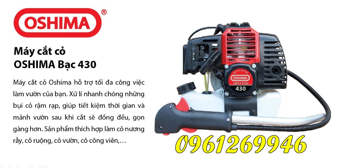 Máy cắt cỏ Oshima 430 bạc động cơ 2 thì công suất 1500W | BigBuy360 - bigbuy360.vn