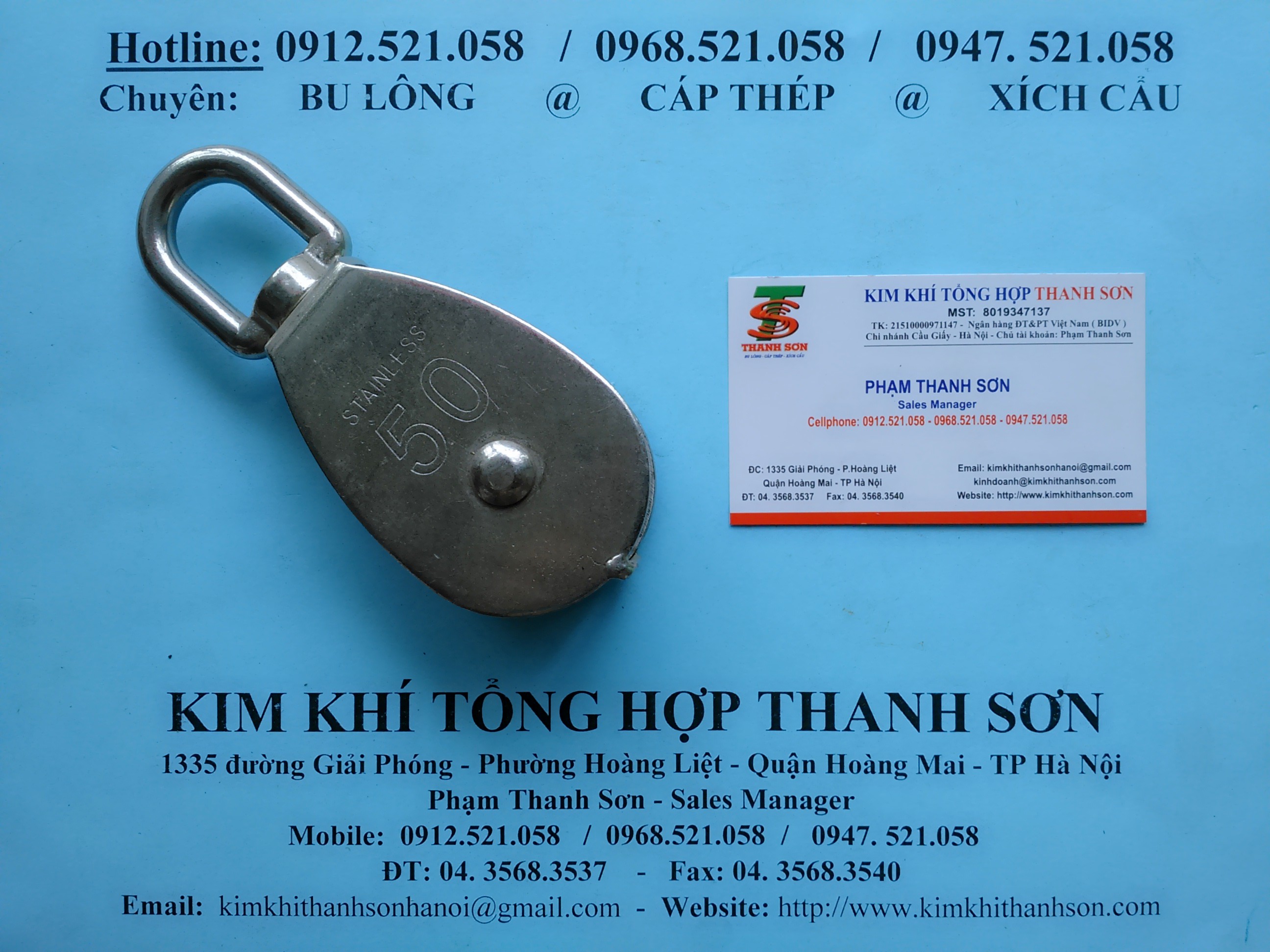 Puly ròng rọc Inox 304 bán hà nội rẻ 0912.521.058 bán lót cáp Inox 304, cáp inox 304 bọc nhựa, khóa cáp tăng đơ 304 Inox | BigBuy360 - bigbuy360.vn Puly ròng rọc Inox 304 bán hà nội rẻ 0912.521.058 bán lót cáp Inox 304, cáp inox 304 bọc nhựa, khóa cáp tăng đơ 304 Inox | BigBuy360 - bigbuy360.vn