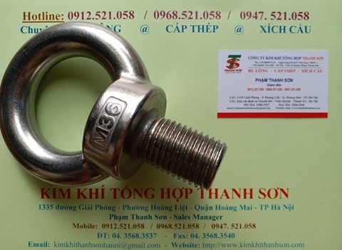 Bu lông mắt M16 x 70,rẻ (0912.521058) Bán bu lông mắt inox M6 đến M20,Tai móc cẩu inox 304 M36 / M30,tai cẩu thép mạ M64 | BigBuy360 - bigbuy360.vn