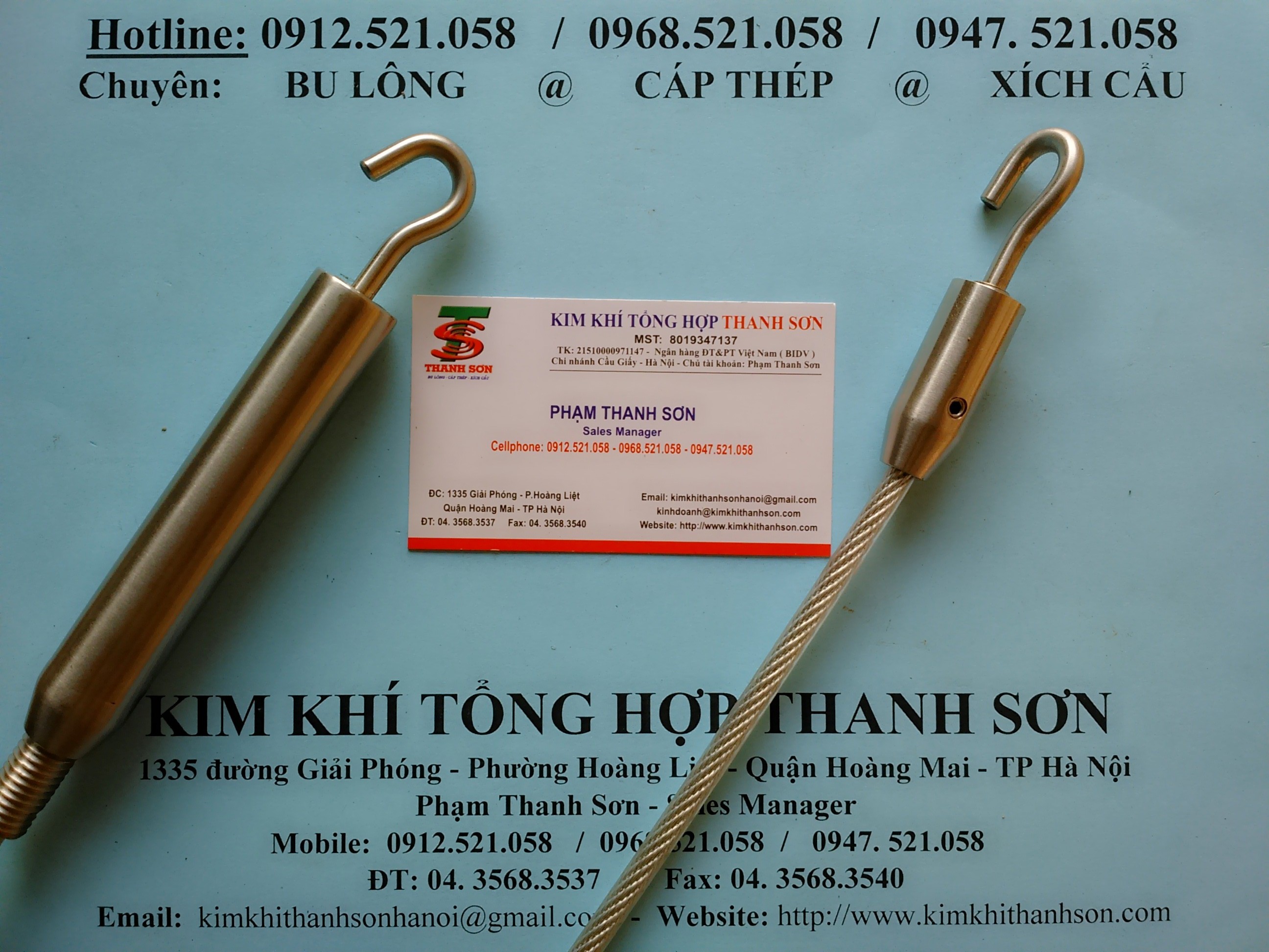 Tăng đơ ống 304 D8-D6 căng cáp cầu thang 0912.521.058 cung cấp cáp Inox 304 bọc nhựa trắng 8ly và 6ly rẻ Hà Nội 