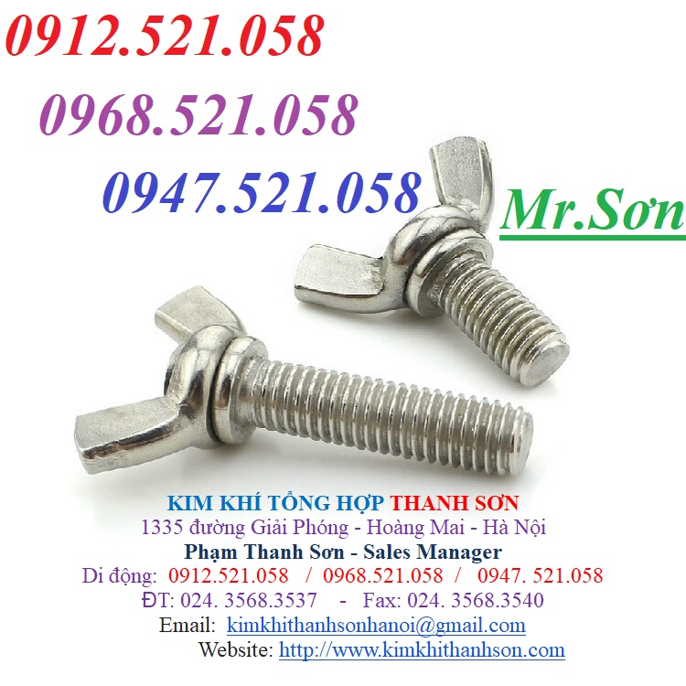 Vít tai hồng sắt mạ kẽm Thanh Sơn 0912.521.058 có ốc tai hồng,bu lông tai hồng M4-5-6-8-10 và đai ốc tai hồng bán Ha Noi | BigBuy360 - bigbuy360.vn
