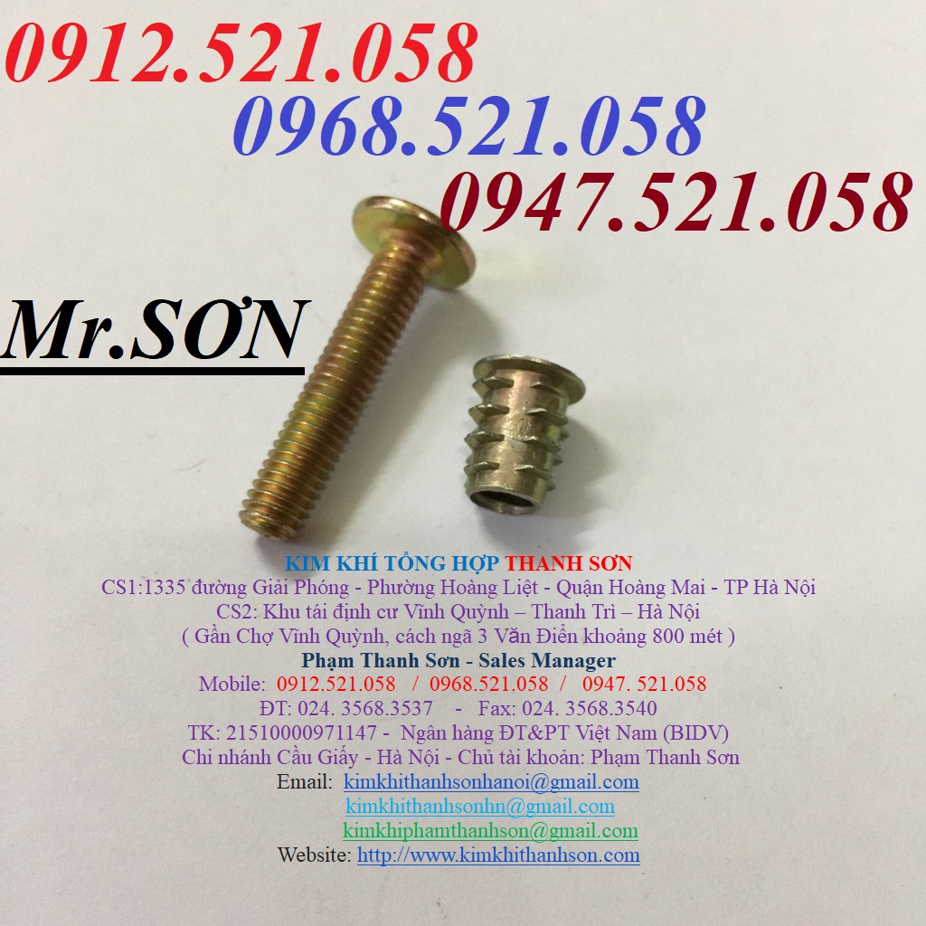 Lục giác chìm đầu bằng M6-M8 mạ kẽm 0947.521.058 có đai ốc tán dù, ốc lục giác chìm, tán chấu, ốc cấy gỗ, đai ốc tán rút | BigBuy360 - bigbuy360.vn