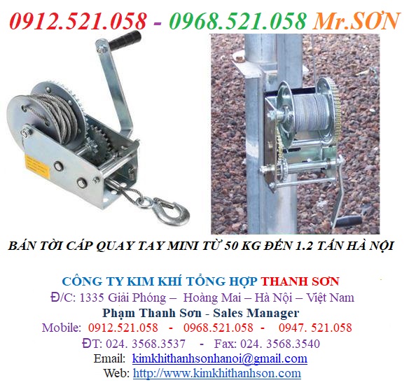 Quá nhiều bộ tời cáp quay tay rẻ bán Hà Nội 0913.521.058 ròng rọc chuyển hướng, cóc kẹp cáp, lắc tay cáp Thanh Sơn | BigBuy360 - bigbuy360.vn