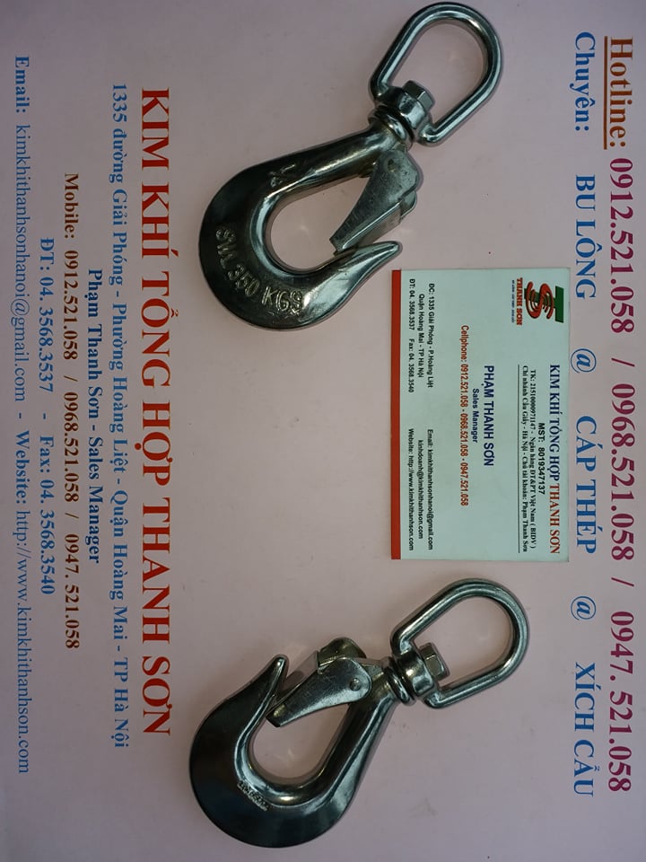 Móc cẩu xoay Inox 304, móc cáp 0947.521.058 kinh doanh móc cẩu 350kg, 650kg, 1 Tấn, cáp Inox 304,xích Inox 304, puly 304 | BigBuy360 - bigbuy360.vn