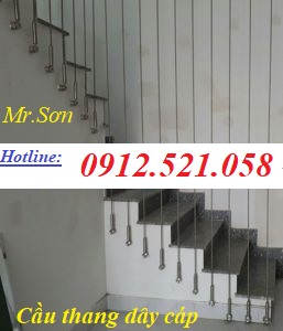 Cầu thang dây cáp tăng đơ ống 304 Inox 0968.521.058 chuyên thi công. Cáp Thép Thanh Sơn bán cáp lụa Inox 304 bọc nhựa  | BigBuy360 - bigbuy360.vn