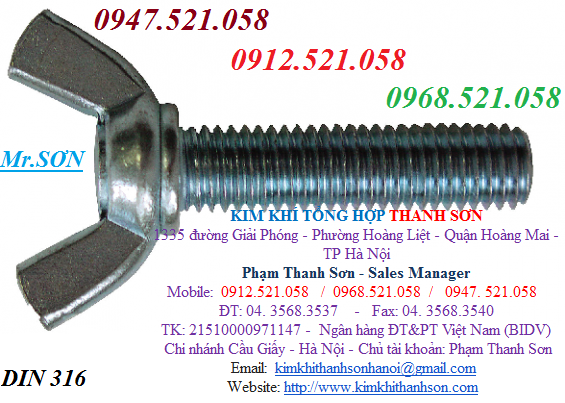 Vít tai hồng sắt mạ kẽm Thanh Sơn 0912.521.058 có ốc tai hồng,bu lông tai hồng M4-5-6-8-10 và đai ốc tai hồng bán Ha Noi | BigBuy360 - bigbuy360.vn