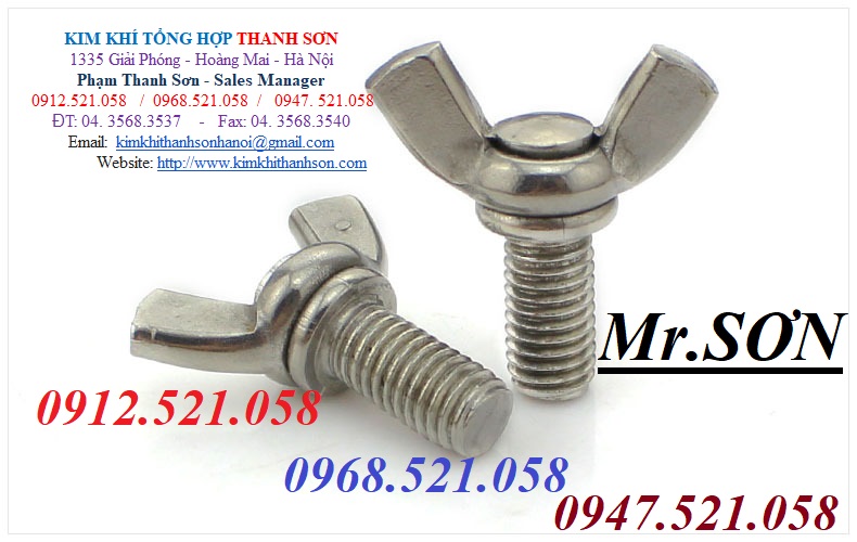 Vít tai hồng sắt mạ kẽm Thanh Sơn 0912.521.058 có ốc tai hồng,bu lông tai hồng M4-5-6-8-10 và đai ốc tai hồng bán Ha Noi | BigBuy360 - bigbuy360.vn