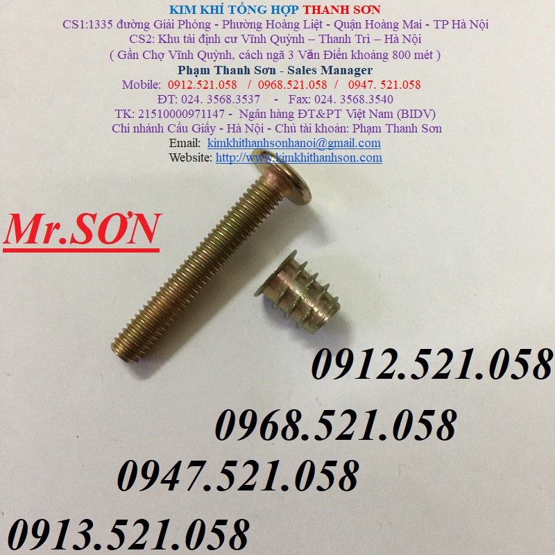 Lục giác chìm đầu bằng M6-M8 mạ kẽm 0947.521.058 có đai ốc tán dù, ốc lục giác chìm, tán chấu, ốc cấy gỗ, đai ốc tán rút | BigBuy360 - bigbuy360.vn