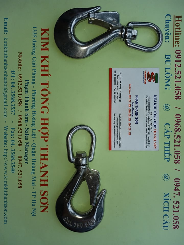 Móc cẩu xoay Inox 304, móc cáp 0947.521.058 kinh doanh móc cẩu 350kg, 650kg, 1 Tấn, cáp Inox 304,xích Inox 304, puly 304 | BigBuy360 - bigbuy360.vn