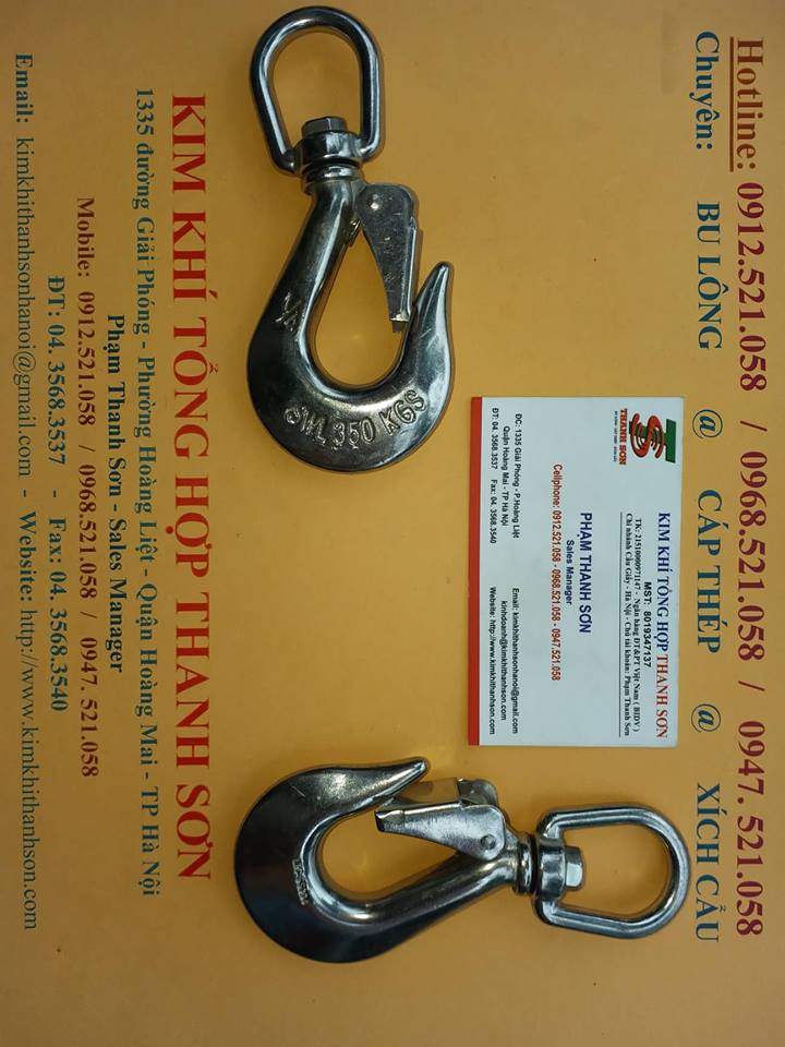 Móc cẩu xoay Inox 304, móc cáp 0947.521.058 kinh doanh móc cẩu 350kg, 650kg, 1 Tấn, cáp Inox 304,xích Inox 304, puly 304 | BigBuy360 - bigbuy360.vn