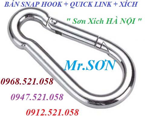 Móc an toàn D10 móc bấm Snap Hook Inox 0912.521.058 cung cấp xích Inox 304, xích sắt mạ kẽm, xích đen, Quick Link 304  | BigBuy360 - bigbuy360.vn