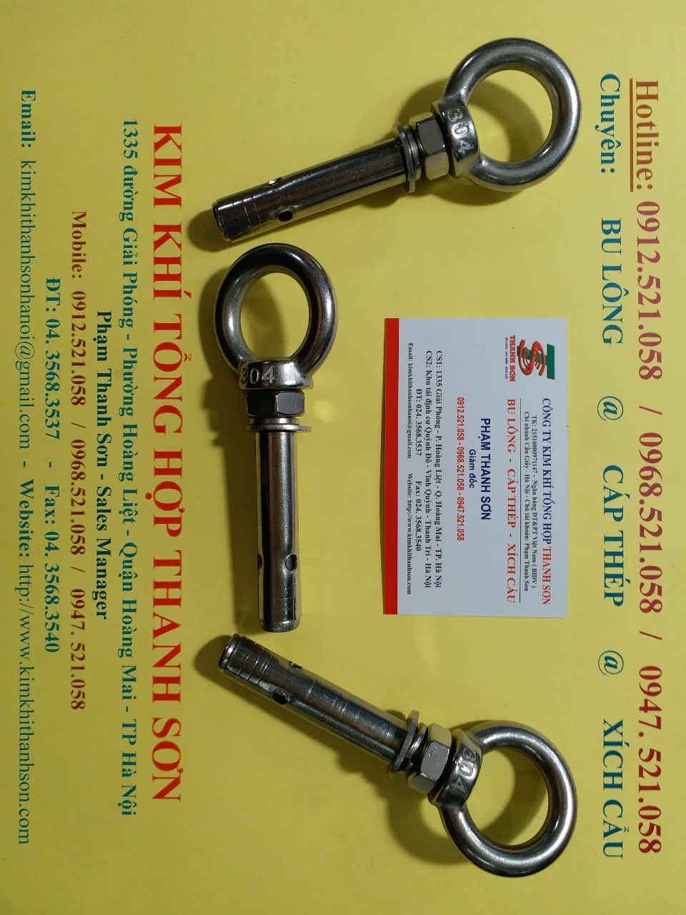 Bu lông nở mắt 304 Inox M20x200 đây 0947.521.058 bulong Thanh Sơn có nở móc Inox, bu lông mắt Inox,bulong mắt cẩu âm 304 | BigBuy360 - bigbuy360.vn