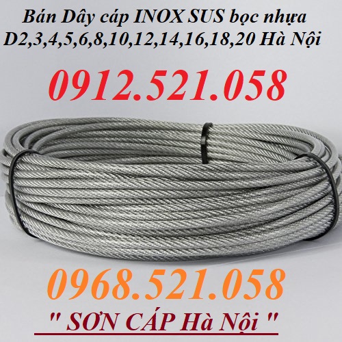 Cáp lụa Inox 304 bọc nhựa trắng trong 0913.521.058 kinh doanh cáp inox 304 bọc nhựa D10-8-6-5-4-3, tăng đơ khóa cáp Inox | BigBuy360 - bigbuy360.vn