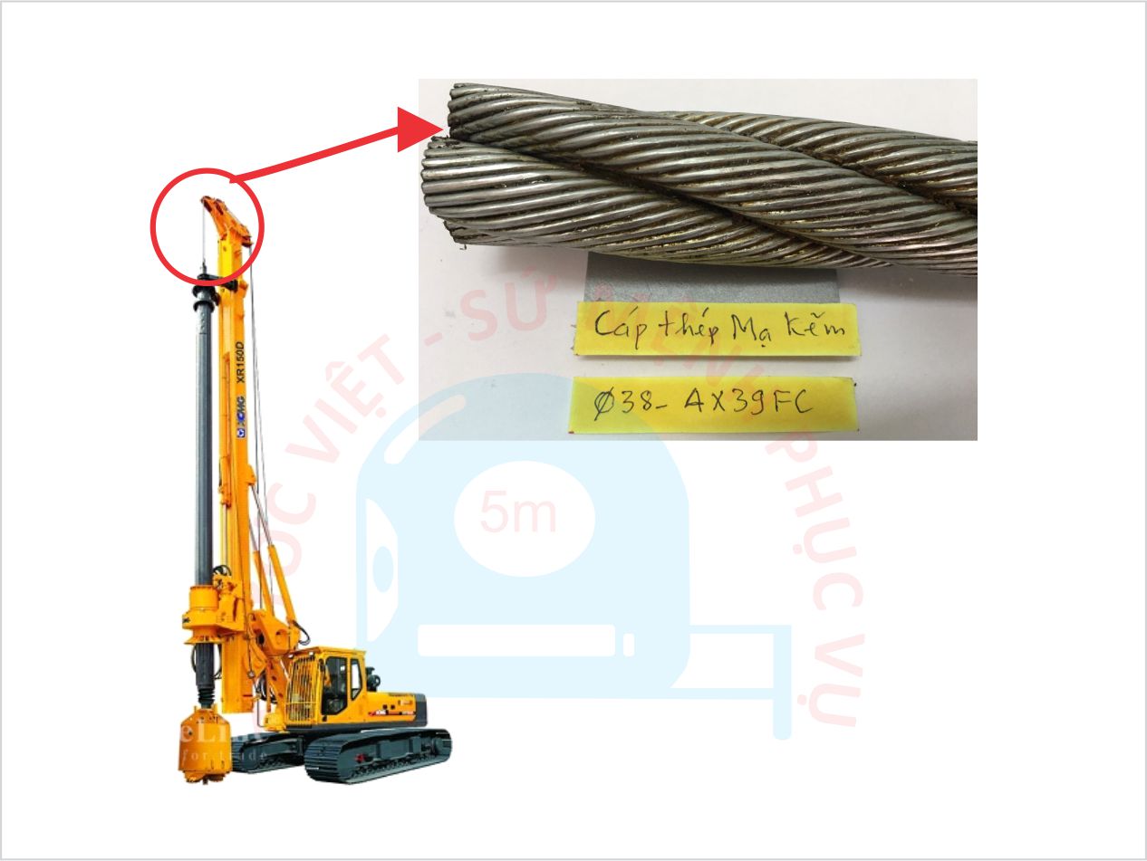 Cáp thép cẩu ép cốt 2 đầu mắt, giá cạnh tranh