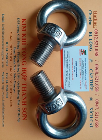 Bu lông móc cẩu dương 304 Inox M30 rẻ 0947.521.058 Mr Sơn hà nội chuyên tai cẩu, bu lông mắt Inox 304 DIN 444 các cỡ đây | BigBuy360 - bigbuy360.vn