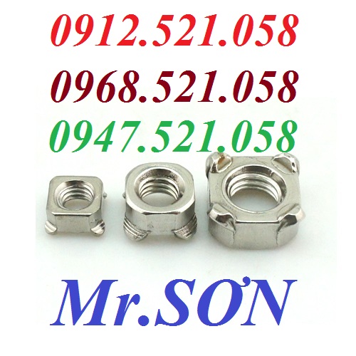 Đai ốc vuông chân hàn 4 chân M5.6.8.10 rẻ 0913.521.058 phân phối tán hàn, ê cu vuông chân hàn thép, ê cu hàn Inox 304 | BigBuy360 - bigbuy360.vn
