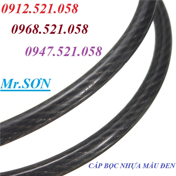 Cáp bọc nhựa Mầu Đen D10-8-6 Thanh Sơn 0912.521.058 cung cấp lót cáp, đầu cốt nhôm, khóa cáp, tăng đơ căng cáp thép rẻ | BigBuy360 - bigbuy360.vn Cáp bọc nhựa Mầu Đen D10-8-6 Thanh Sơn 0912.521.058 cung cấp lót cáp, đầu cốt nhôm, khóa cáp, tăng đơ căng cáp thép rẻ | BigBuy360 - bigbuy360.vn