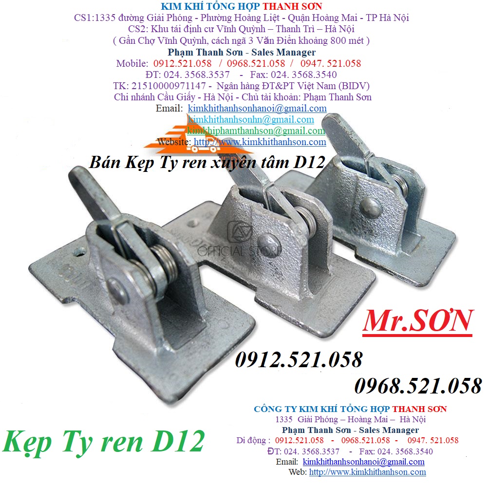Kẹp Én D12 kiểu lò xo ghép ván khuôn 0912.521.058 Kim khí Thanh Sơn hà nội cung ứng bộ súng chỉnh kẹp rút lõi thép M12 | BigBuy360 - bigbuy360.vn
