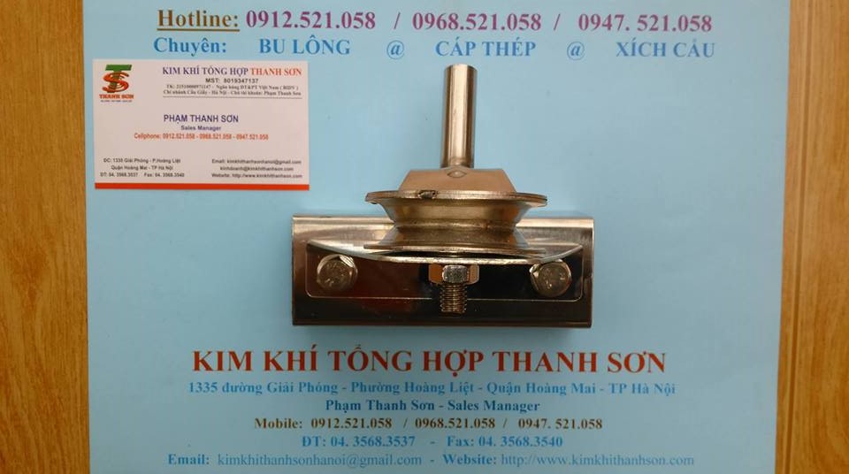 Phụ kiện cột cờ, tay quay Inox 0913.521.058 kinh doanh ròng rọc vuông Inox kéo cáp cờ, Bóng cầu Inox có đế, cáp Inox 304