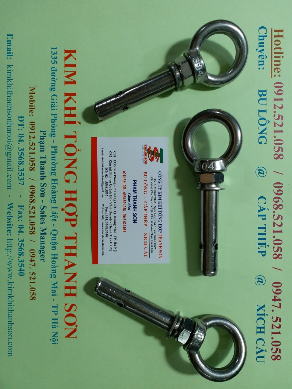 Bu lông nở mắt 304 Inox M20x200 đây 0947.521.058 bulong Thanh Sơn có nở móc Inox, bu lông mắt Inox,bulong mắt cẩu âm 304 | BigBuy360 - bigbuy360.vn