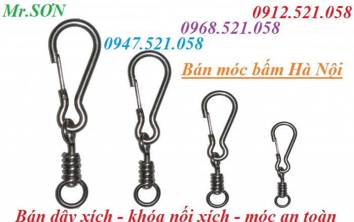 Móc bấm Snap Hook - móc an toàn 0913.521.058 chuyên doanh xích thép mạ, xích Inox 304, khóa nối xích, móc cẩu xoay Inox  | BigBuy360 - bigbuy360.vn