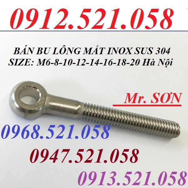 Bu lông mắt Inox M20/18/16 Thanh Sơn 0968.521.058 cung cấp bu lông mắt DIN 444 M6-8-10-12-14 hà nội có bulong móc cẩu âm | BigBuy360 - bigbuy360.vn