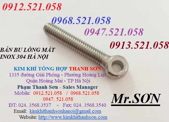 Bu lông mắt tròn DIN 444 Inox 304 Mr Sơn 0913.521.058 kinh doanh bulong móc cẩu dương âm, đai ốc móc cẩu âm ren trong rẻ | BigBuy360 - bigbuy360.vn