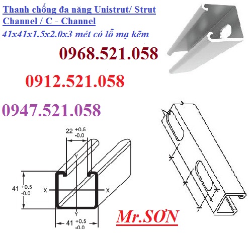 Unistrut 21x41 và 41x41 mạ kẽm 0913.521.058 kinh doanh C - Chanel, U đa năng có lỗ, kẹp P, Ubolt,đai treo, ty ren ha noi | BigBuy360 - bigbuy360.vn