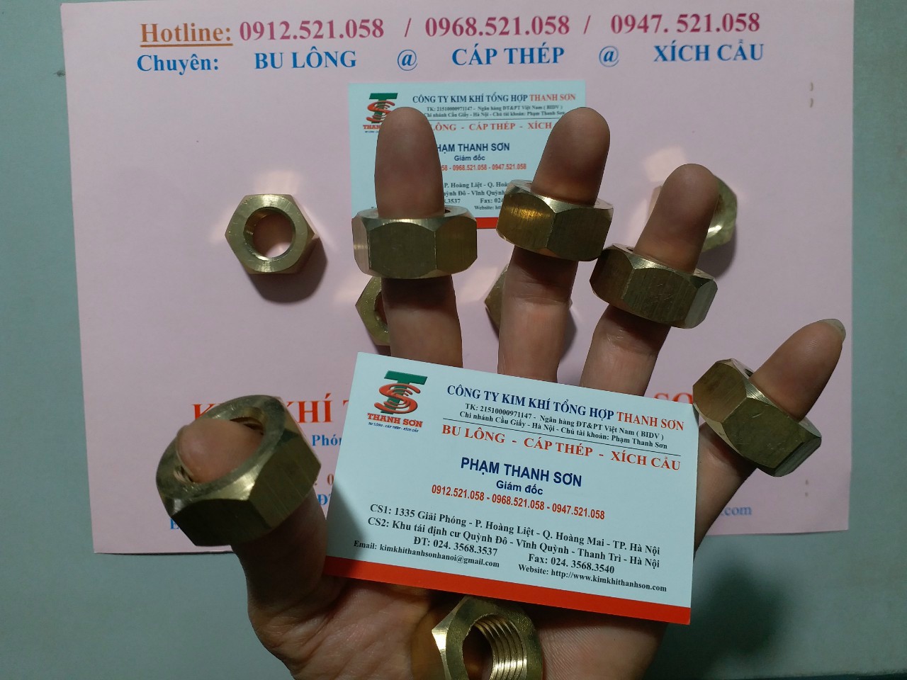 Ê cu đồng thau M20 Thanh Sơn 0968.521.058 cung cấp bu lông đồng, tán đồng,vòng đệm đồng,đai ốc đồng vàng hà nội | BigBuy360 - bigbuy360.vn