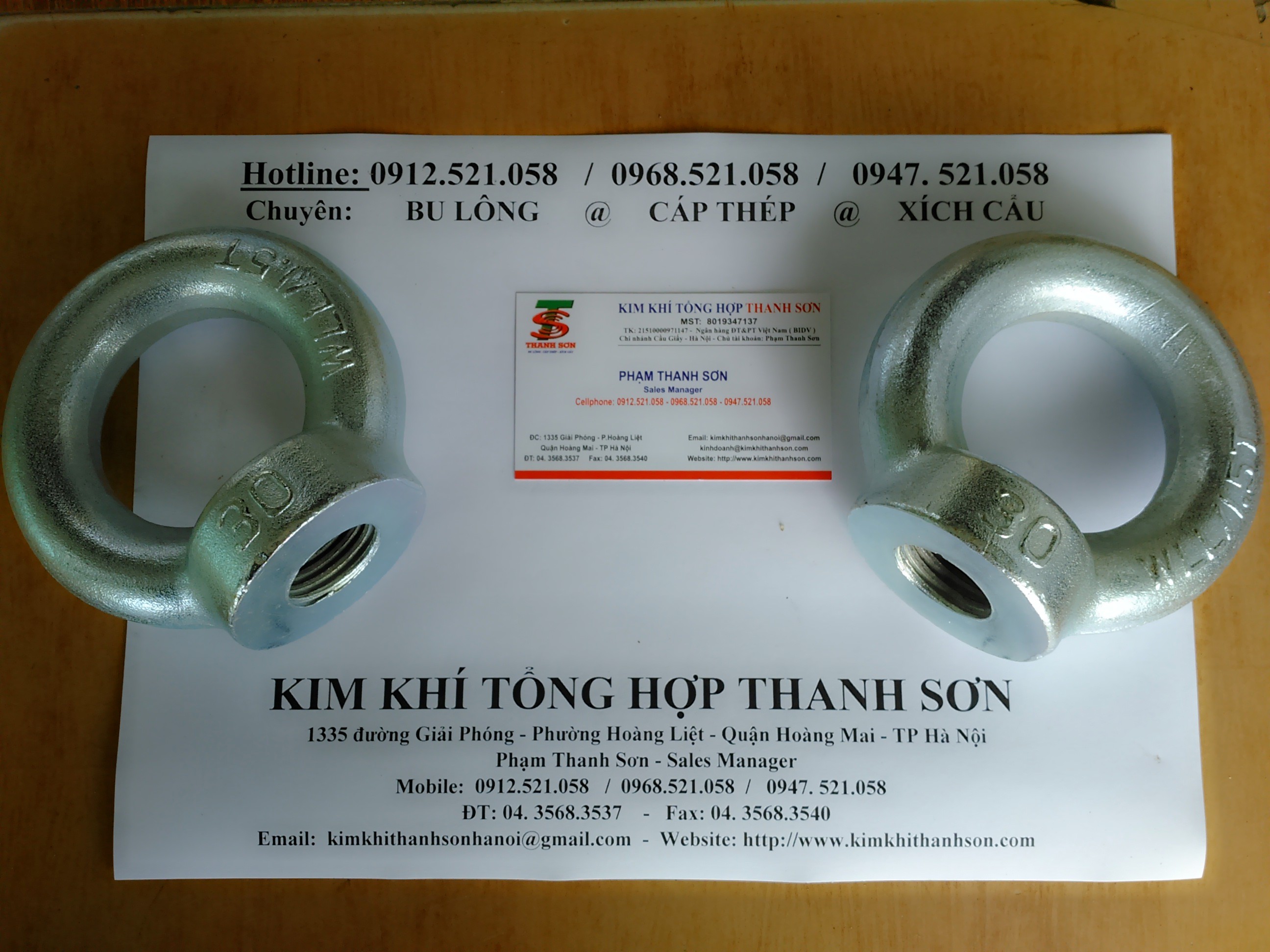 Bu lông móc cẩu ren trong ren âm sắt mạ kẽm 0968.521.058 Bu lông Thanh Sơn có đai ốc móc cẩu Inox 304, bu lông mắt 304  | BigBuy360 - bigbuy360.vn