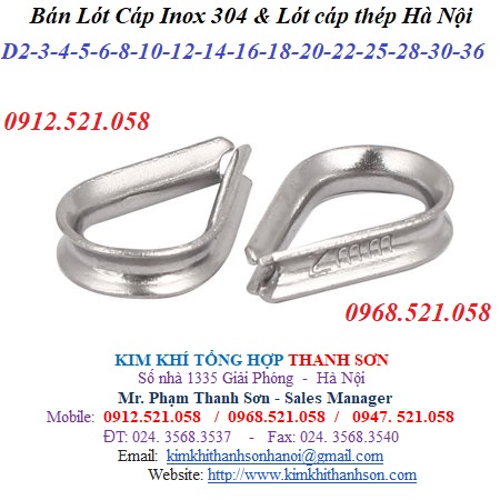 Lót Cáp bằng Inox 304 D8 giá rẻ 0912.521.058 có dây cáp lụa Inox 304 bọc nhựa, khuyên lót cáp Inox 304 D2-3-4-5-6-10-12  | BigBuy360 - bigbuy360.vn
