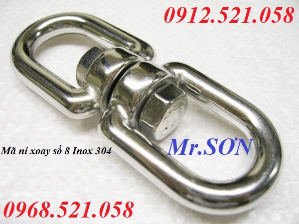 Mã ní xoay Inox 304 M3 đến M20 Thanh Sơn 0947.521.058 kinh doanh xích Inox 304, móc an toàn, cáp Inox 304, đầu cốt cáp