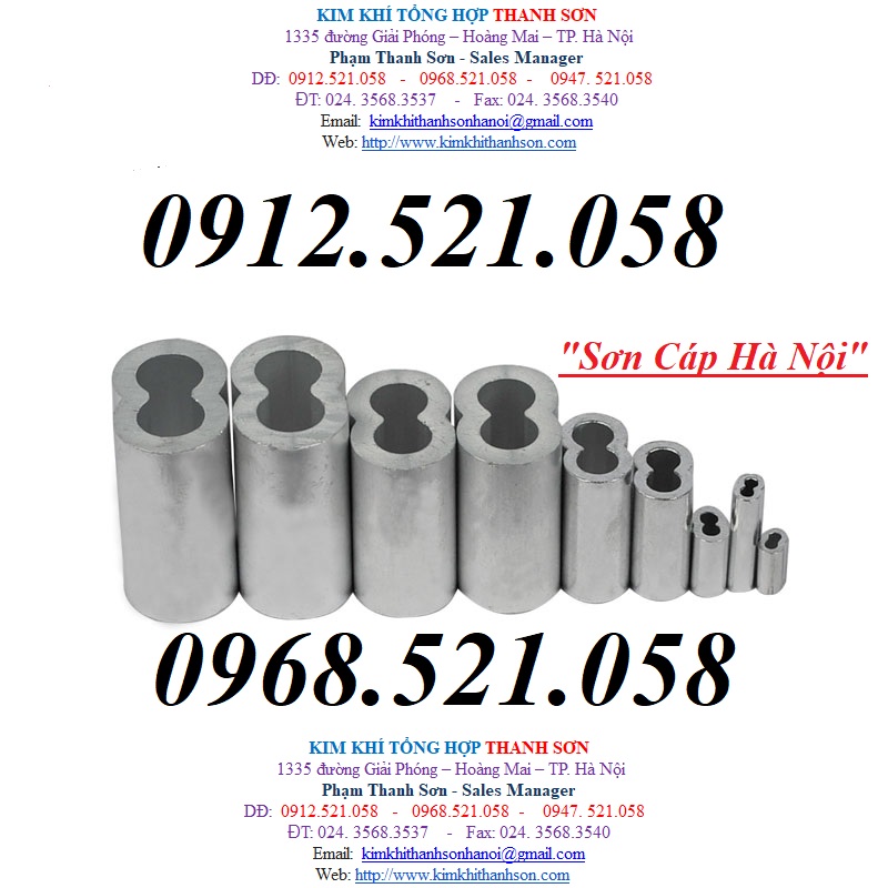Kẹp cáp nhôm M1-2-3-4-5-6 ép đầu cáp 0947.521.058 cung cấp cáp lụa,cáp Inox 304, cáp boc nhưa - đầu cốt nhôm ép cáp thép