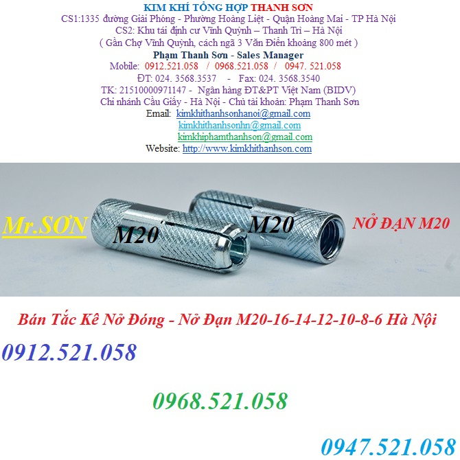 Nở đạn M14, nở đóng trần bê tông 0947.521.058 cung cấp tắc kê đạn mạ kẽm M20-16-12-10-8-6, có nở đóng Inox 304  | BigBuy360 - bigbuy360.vn