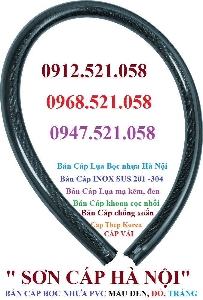 Cáp bọc nhựa đen D8-6-10 Thanh Sơn 0968.521.058 kinh doanh cáp thép mạ kẽm bọc nhựa trắng, xanh, đỏ, vàng hà nội đây | BigBuy360 - bigbuy360.vn