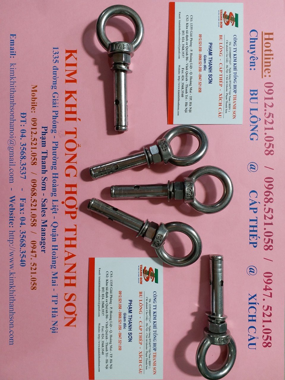 Bu lông nở mắt 304 Inox M20x200 đây 0947.521.058 bulong Thanh Sơn có nở móc Inox, bu lông mắt Inox,bulong mắt cẩu âm 304 | BigBuy360 - bigbuy360.vn